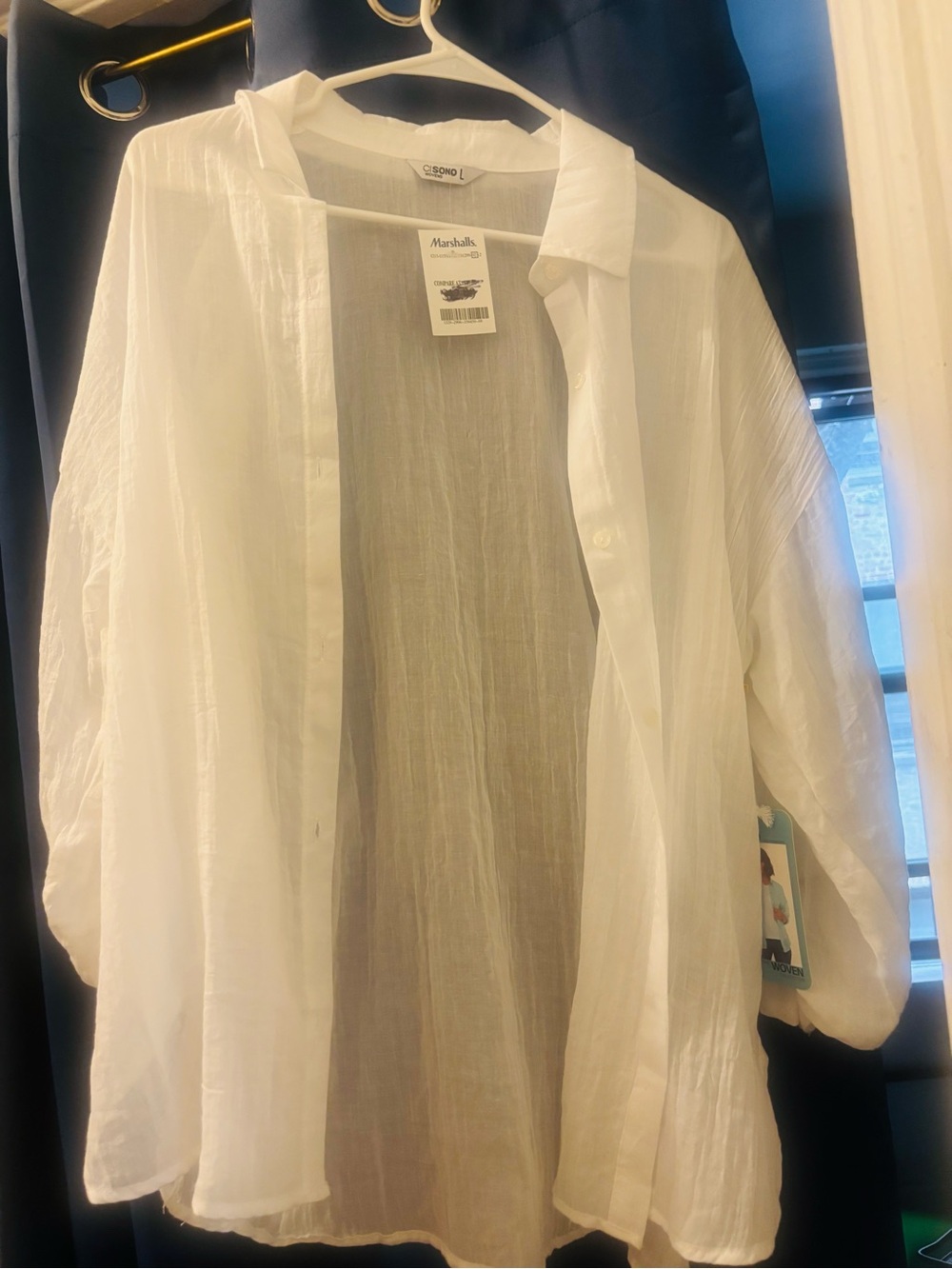 Ci Sono Sheer White Lightweight Women’s Button-Front Shirt Jacket